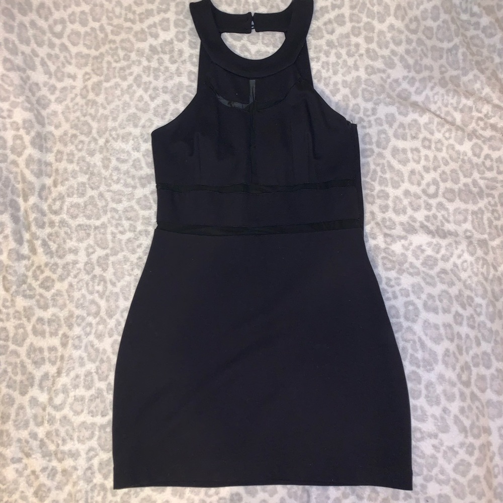 Small mesh cut out mini dress